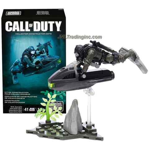 Mega Bloks Year 2015 Call of Duty Series Micro Action Figure Set CNG72 - SEAL SPECIALIST with Underwater Vehicle, Rifle and Seabed Base