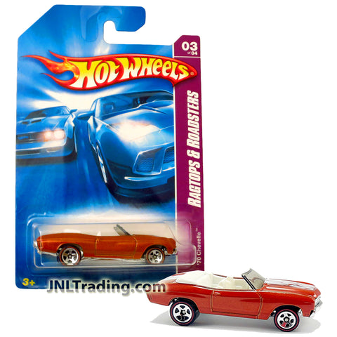 Year 2006 Hot Wheels Ragtops & Roadsters Series 1:64 Scale Die Cast Car Set #3 - Copper Classic Convertible Coupe '70 CHEVELLE