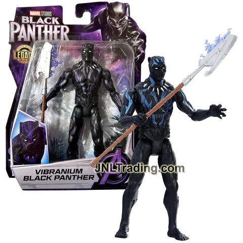 Year 2022 Marvel Studios Legacy Collection Black Panther Series 6 Inch Tall Figure - VIBRANIUM BLACK PANTHER with Halberd