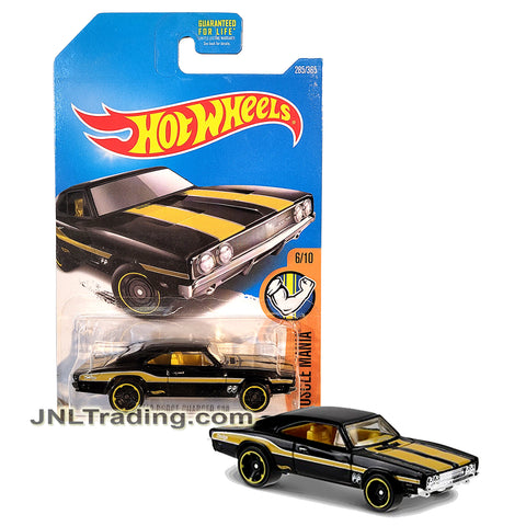 Year 2015 Hot Wheels Muscle Mania Series 1:64 Scale Die Cast Car Set 6/10 - Black Classic Fastback '69 DODGE CHARGER 500