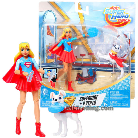 DC Comics Year 2017 Super Hero Girls with Pet Series 6 Inch Tall Figure - SUPERGIRL with Pet Dog KRYPTO FJG80 Plus Accessories