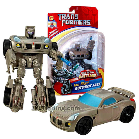 Year 2006 Transformer Fast Action Battlers Series 6 Inch Tall Figure - Ion Blast AUTOBOT JAZZ with Ion Blast Cannon (Vehicle Mode: Pontiac Solstice)