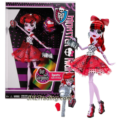 Mattel Year 2011 Monster High "Dot Dead Gorgeous" Series 10 Inch Doll - Operetta "Daughter of the Phantom of the Opera" with Purse, Cosmetic Mirror, Hairbrush and Doll Stand (X4529)