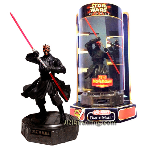 Star Wars Year 1999 Episode 1 The Phantom Menace Epic Force Series 5-1/2 Inch Tall Figure - DARTH MAUL with Double-Bladed Lightsaber and Rotating Display Base