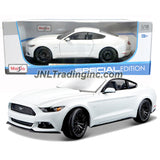 Maisto Special Edition Series 1:18 Scale Die Cast Car - White Sports Coupe 2015 FORD MUSTANG GT with Display Base (Car Dimension: 10" x 4" x 3")