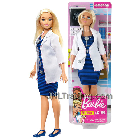 Year 2018 Barbie Career You Can Be Anything Series 12 Inch Doll - DOCTOR with White Coat and Stethoscope