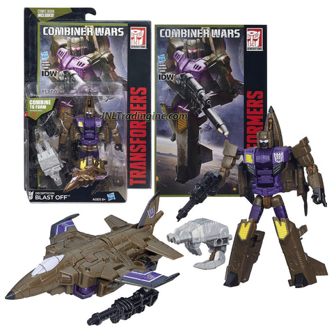 Hasbro Year 2015 Transformers Generations Combiner Wars Series 5-1/2" Tall Robot Figure - Decepticon BLAST OFF with Blaster, Bruticus' Right Arm and Comic Book (Vehicle Mode: Fighter Jet)
