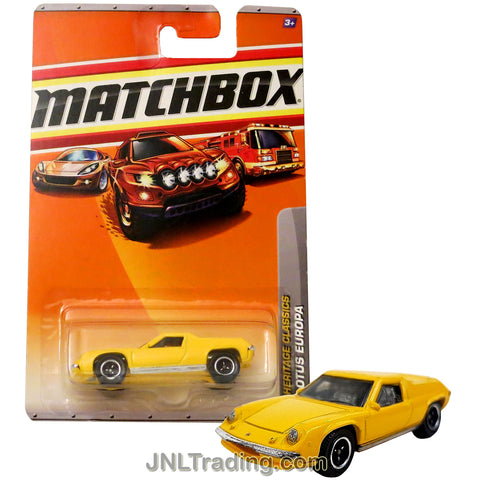 Matchbox Year 2009 Heritage Classics Series 1:64 Scale Die Cast Metal Car #21 - Yellow Mid-Engine GT Coupe LOTUS EUROPA R4951