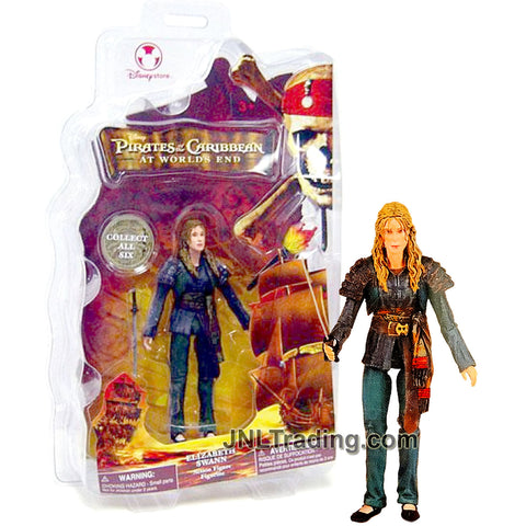 Disney Pirates of the Caribbean At World's End 6 Inch Tall Figure - ELIZABETH SWANN with Torch and Sword