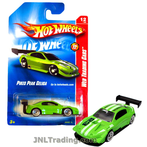 Year 2007 Hot Wheels Web Trading Cars Series 1:64 Scale Die Cast Car Set #12 - Green Race Car PIKES PEAK CELICA