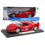 Maisto Special Edition Series 1:18 Scale Die Cast Car - Red Color Two Seat Roadster Close Top Version FERRARI F50 (Dimension: 9" x 5" x 2-1/2")