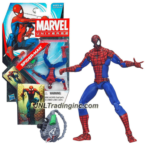 Hasbro Year 2011 Marvel Universe Series 4 Single Pack 4 Inch Tall Action Figure Set #007 : SPIDER-MAN with Web-Pack Plus Collectible Comic Shot