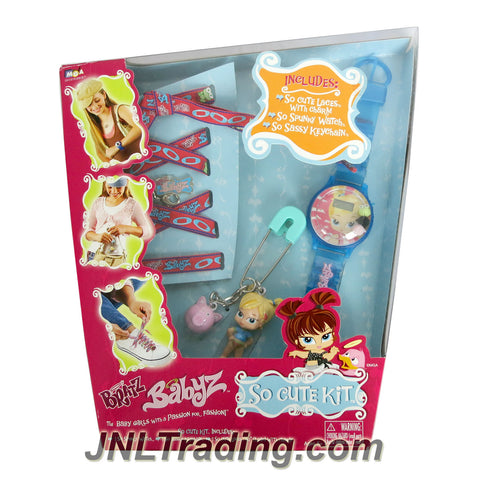 MGA Entertainment Bratz Babyz SO CUTE KIT with Spunky Watch, Sassy Keychain and Cute Laces with Charm