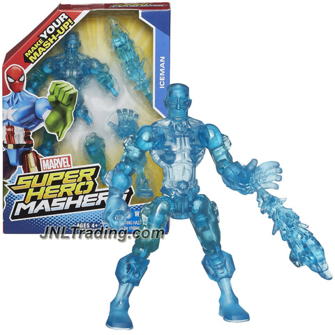 Hasbro Year 2014 Marvel Super Hero Mashers Series 6 Inch Tall Action Figure - ICEMAN with Detachable Hands and Legs Plus Ice Blast