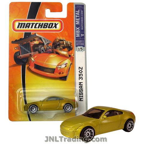 Matchbox Year 2006 MBX Metal Ready For Action Series 1:64 Scale Die Cast Metal Car #15 - Gold Color Sport Coupe NISSAN 350Z K9481