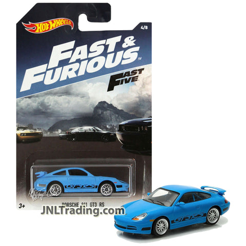 Year 2016 Hot Wheels Fast & Furious Five Series 1:64 Scale Die Cast Car 4/8 - Blue High Performance Sport Car PORSCHE 911 GT3 RS