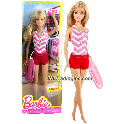 Mattel Year 2014 Barbie Career Series 12 Inch Doll - Barbie as LIFEGUARD (CKJ83) with Whistle Necklace and Rescue Can