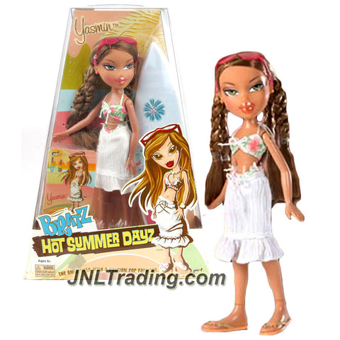MGA Entertainment Bratz Hot Summer Dayz Series 10 Inch Doll - YASMIN in Swimsuit with White Swimsuit Cover, Surfboard and Hairbrush