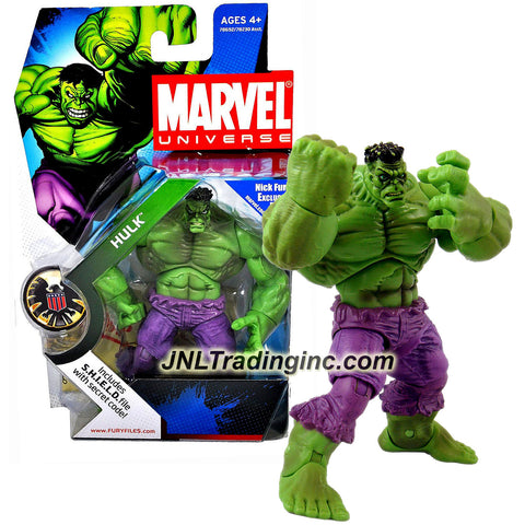 Hasbro Year 2008 Marvel Universe Series 1 Single Pack 4-1/2" Tall Figure #13 - Green HULK with Bonus S.H.I.E.L.D File with Secret Code
