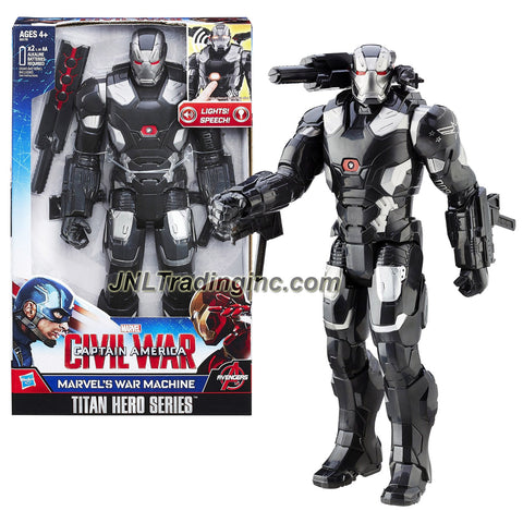 Hasbro Year 2015 Marvel Captain America - Civil War Titan Hero Series 12 Inch Tall Electronic Action Figure - MARVEL'S WAR MACHINE with Lights and Sounds Plus Shoulder Cannon