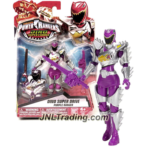 Bandai Year 2015 Saban's Power Rangers Dino Super Charge Series 5 Inch Tall Action Figure - Dino Super Drive PURPLE RANGER with Sword