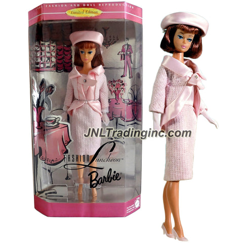 Mattel Year 1996 Barbie Limited Edition "1966 Fashion and Doll Reproduction" Series 12 Inch Doll - LUNCHEON BARBIE in Pink Zippered Dress & Jacket with Snap Closing Plus Hat, Gloves, Pumps and Doll Stand