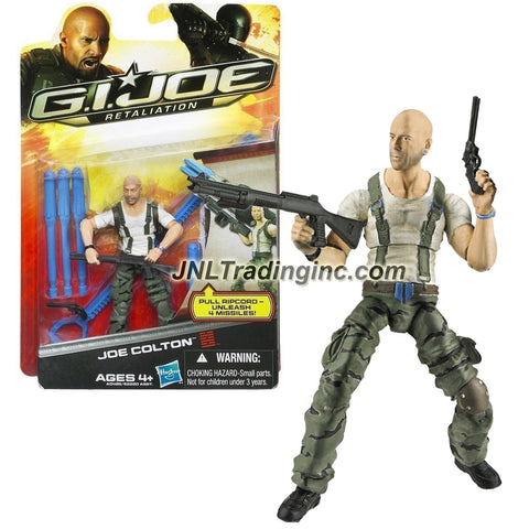 Hasbro Year 2012 G.I. JOE Movie Series "Retaliation" 4 Inch Tall Action Figure - JOE COLTON (Bruce Willis) with Revolver Pistol, Rifle, Missile Launcher, Ripcord and 4 Missiles