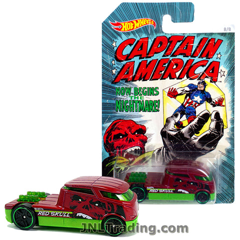 Hot Wheels Year 2015 Captain America Series 1:64 Scale Die Cast Car Set 8/8 - RED SKULL Pick-Up Truck QOMBEE DJK82