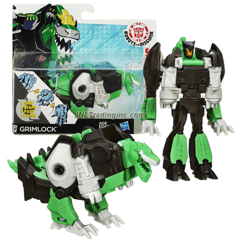 Hasbro Year 2014 Transformers Robots in Disguise Animation Series One Step Changer 5 Inch Tall Robot Action Figure - Autobot GRIMLOCK (Beast Mode: T-Rex Dinosaur)