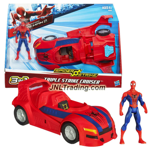 Hasbro Year 2013 The Amazing Spider-Man 2 Series Spider On Strike 8-1/2" Long Vehicle - TRIPLE STRIKE CRUISER with 3 Modes and Spider-Man Figure