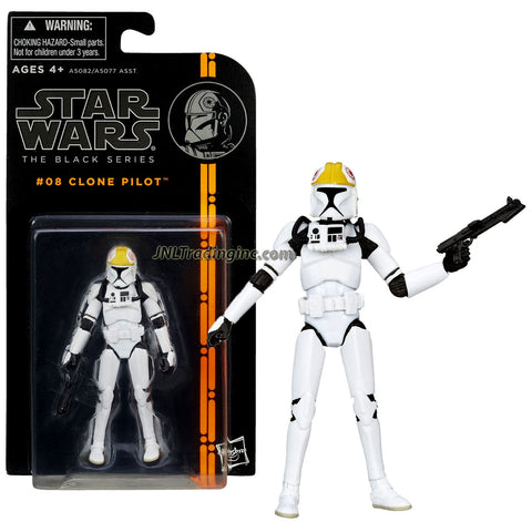 Hasbro Year 2013 Star Wars "The Black Series" 4 Inch Tall Action Figure - #08 CLONE PILOT with Removable Helmet and Blaster Gun