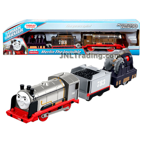 Thomas & Friends Year 2017 Trackmaster Journey Beyond Sodor Series Motorized Railway 3 Pack Train Set - MERLIN The INVISIBLE with Coal Loaded Wagon and Gear Box