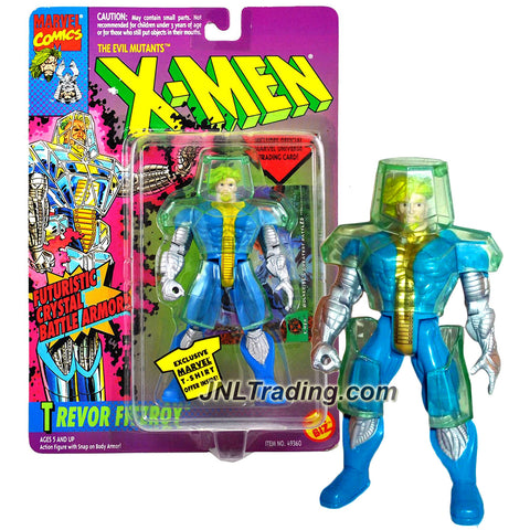 Marvel Comics Year 1994 X-MEN X-Force Series 5 Inch Tall Action Figure - The Evil Mutants TREVOR FITZROY with Crystal Armor & Trading Card
