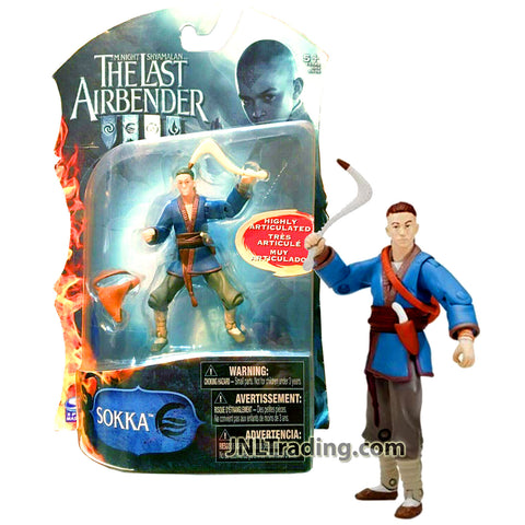 Year 2010 Avatar The Last Airbender Movie Series 4 Inch Tall Figure - SOKKA with Boomerang