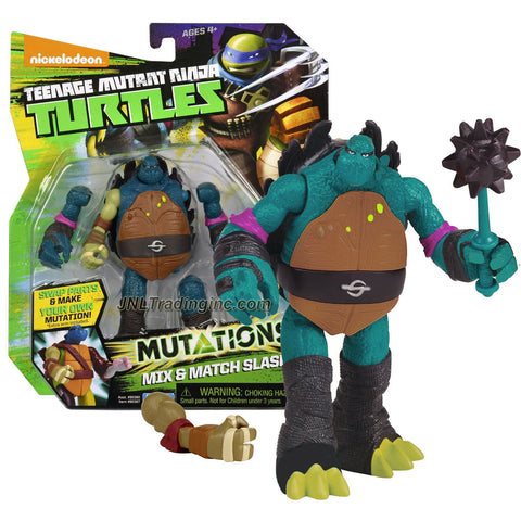 Playmates Year 2014 Teenage Mutant Ninja Turtles TMNT "Mutations Mix and Match" Series 5 Inch Tall Action Figure - SLASH with Spike Mace and 1 Extra Turtle Right Arm
