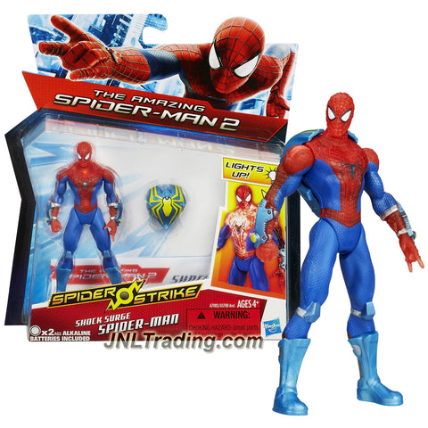 Hasbro Year 2014 The Amazing Spider-Man 2 Spider Strike Series 4-1/2 Inch Tall Action Figure - SHOCK SURGE SPIDER-MAN with Light-Up Backpack