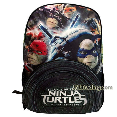Teenage Mutant Ninja Turtles TMNT Out of the Shadows Leonardo, Michelangelo, Raphael & Donatello School Backpack with 2 Compartments & 2 Side Pockets