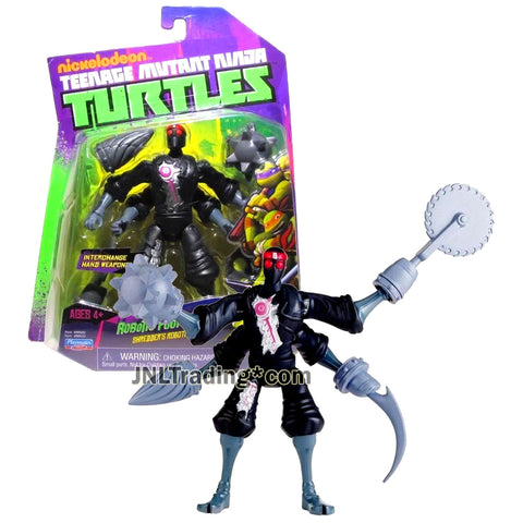 Year 2014 Teenage Mutant Ninja Turtles TMNT 5 Inch Tall Figure - Shredder's Army ROBOTIC FOOT SOLDIER with Four Arms and 4 Interchange Hand Weapons