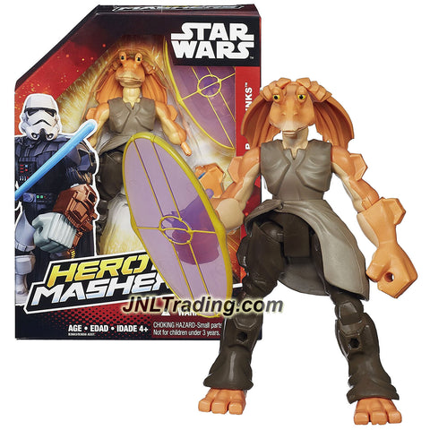 Hasbro Year 2015 Star Wars Hero Mashers Series 6 Inch Tall Figure - JAR JAR BINKS with Shield