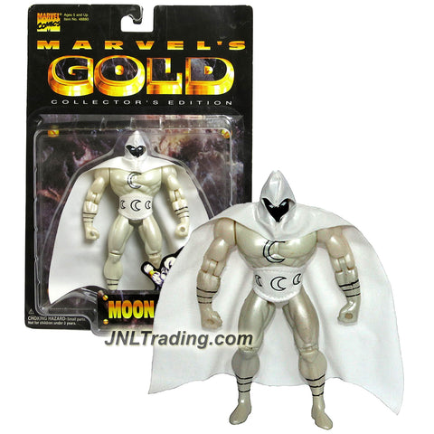 ToyBiz Year 1997 Marvel Comics Marvel's Gold Collector's Edition 5-1/2 Inch Tall Action Figure - MOON KNIGHT with Removable Cape