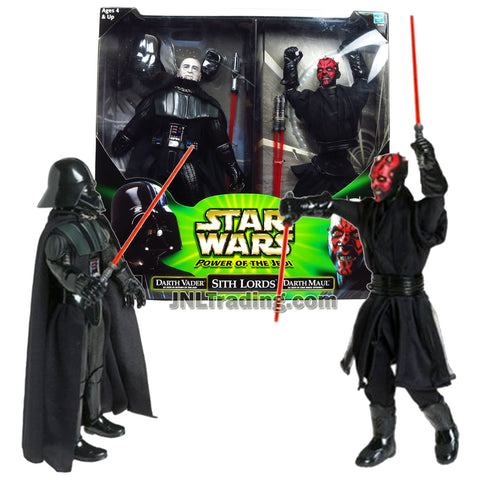 Star Wars Year 2000 Power of the Jedi Series 2 Pack 12 Inch Tall Figure - SITH LORDS - DARTH VADER with Lightsaber, Helmet, & Removable Right Hand Plus DARTH MAUL with Lightsaber & Separable Body
