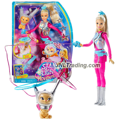 Mattel Year 2015 Barbie Star Light Adventure Series 12 Inch Electronic Doll - GALAXY BARBIE and FLYING CAT (DLT22)