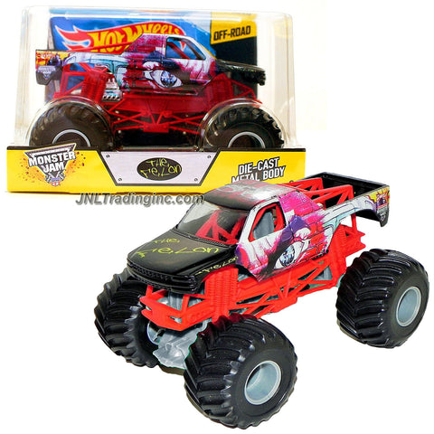 Hot Wheels Year 2014 Monster Jam 1:24 Scale Die Cast Official Monster Truck Series - THE FELON (CCB00) with Monster Tires, Working Suspension and 4 Wheel Steering (Dimension - 7" L x 5-1/2" W x 4-1/2" H)