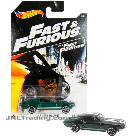 Year 2016 Hot Wheels The Fast and The Furious Series 1:64 Scale Die Cast Car 3/8 - Green Classic Muscle Car  '67 FORD MUSTANG