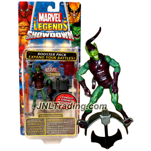ToyBiz Year 2006 Marvel Legends Showdown Series 4 Inch Tall Figure - GREEN GOBLIN with Glider Base, Missile Shooter, Power Cards and Battle Tile