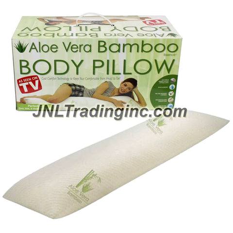 As Seen on TV Aloe Vera Bamboo Body Pillow with Pressure Relieving Memory Foam, Cooling Tech, Hypo Allergenic & Aloe Vera Bamboo Infused Cover
