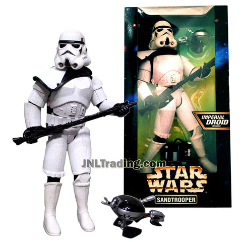 Star Wars Year 1997 A New Hope Action Collection Series 12 Inch Tall Fully Poseable Figure - White Pauldron SANDTROOPER with Blaster, Backpack and Imperial Droid