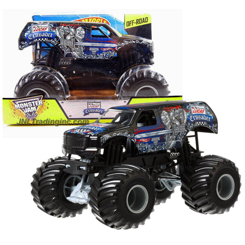 Hot Wheels Year 2014 Monster Jam 1:24 Scale Die Cast Metal Body Official Monster Truck Series #CCB16 - Linsey Weenk Lucas Oil CRUSADER with Monster Tires, Working Suspension and 4 Wheel Steering (Dimension : 7" L x 5-1/2" W x 4-1/2" H)