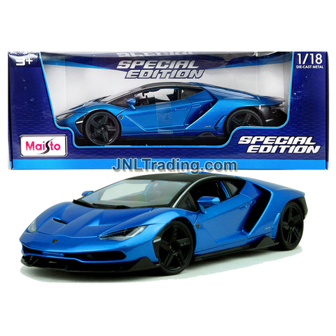Maisto Special Edition Series 1:18 Scale Die Cast Car Set - Blue Sports Coupe LAMBORGHINI CENTENARIO with Display Base