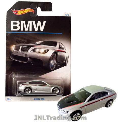 Hot Wheels Year 2015 BMW Series 1:64 Scale Die Cast Car Set 6/8 - Silver Color Luxury Coupe BMW M3 DJM87